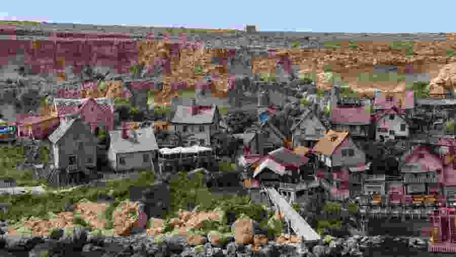 Behold the sight of Popeye Village from the viewpoint at Anchor Bay