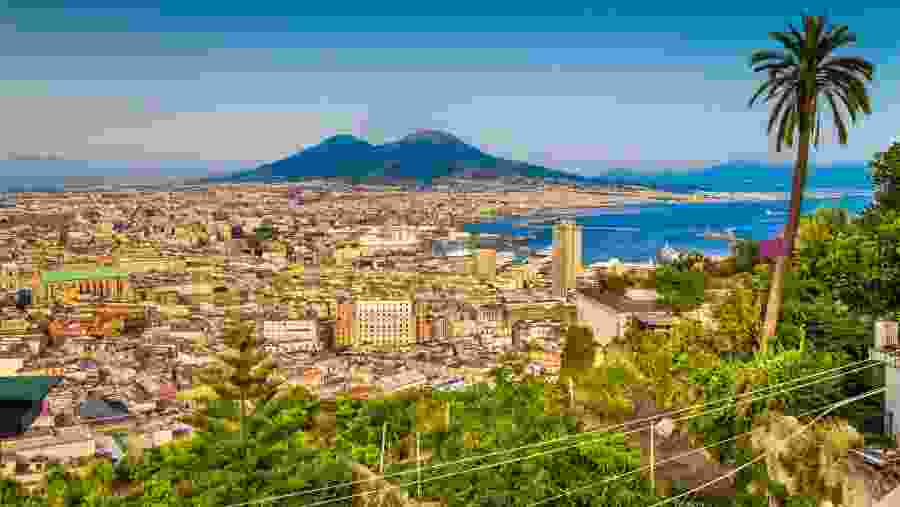 Mt. Vesuvius in the distance