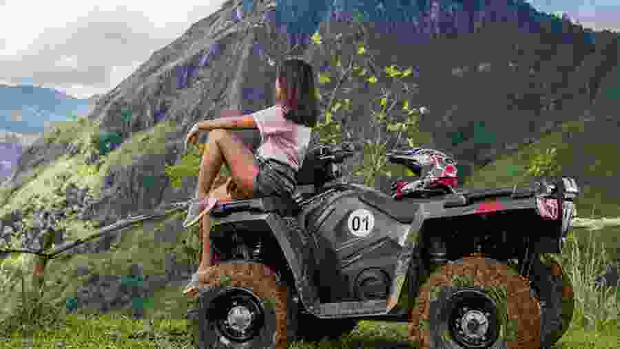 Travellers on an ATV adventure