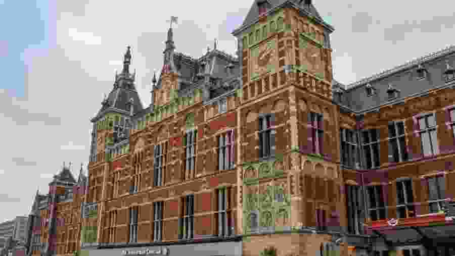 Building of Amsterdam Central Station