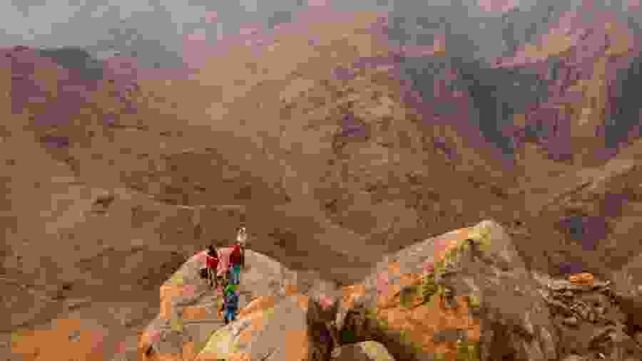 Travelers at Jabal Mousa