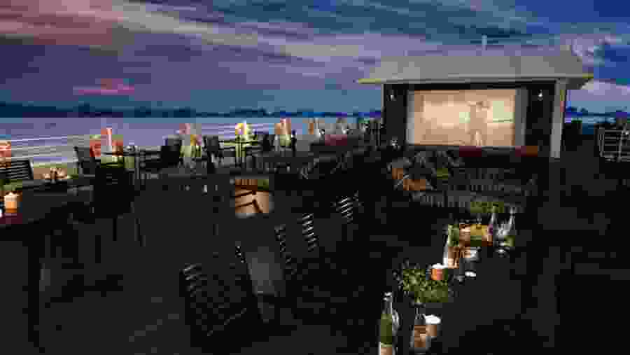 open deck dining area