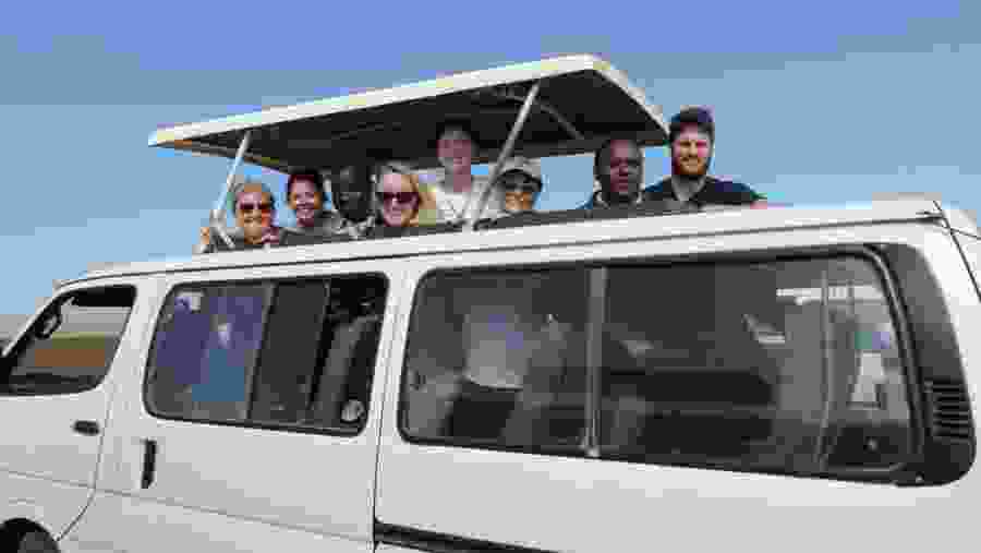 Tourists in the Van en-route to the Ol Pejeta Conservancy