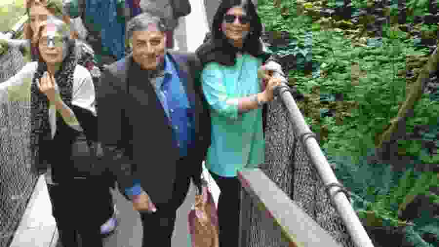 Travelers at the Capilano Suspension Bridge