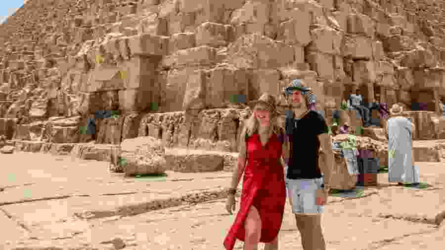 Travelers in Giza