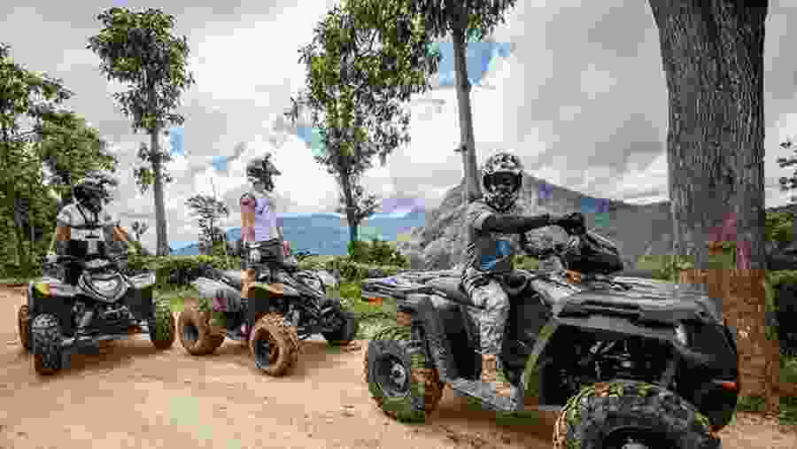 Travellers on an ATV adventure