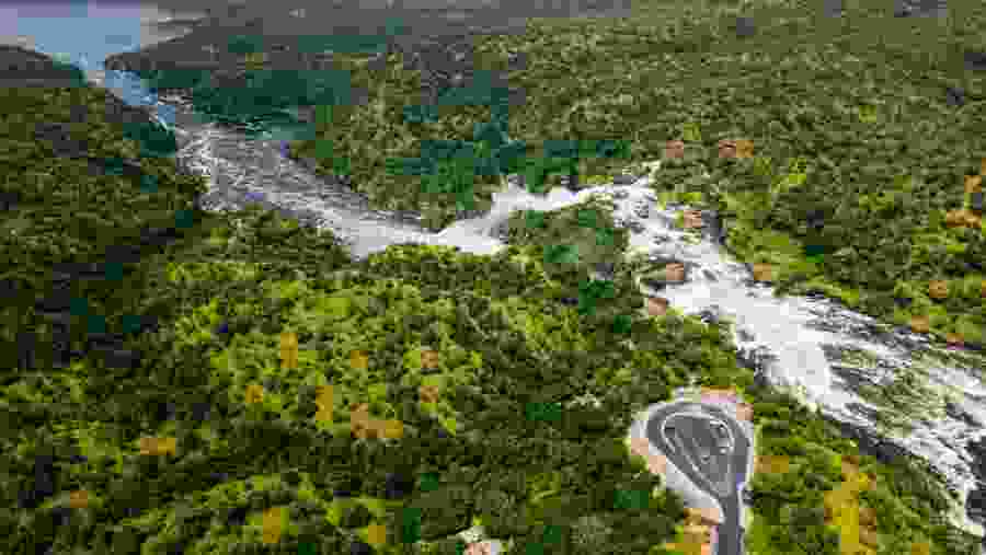 Aerial View of the Mighty Murchison Falls
