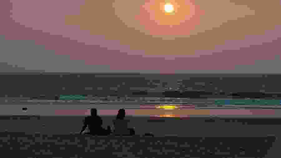 Watch the sunset over the horizon in Goa
