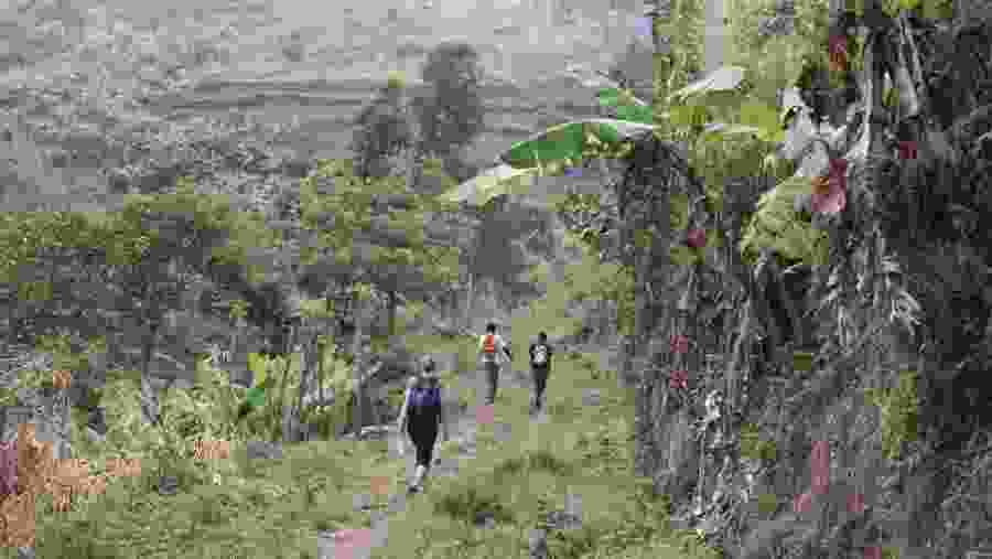 Hiking in the countryside of Tanzania