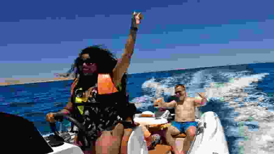 Travelers in Hurghada on a speedboat