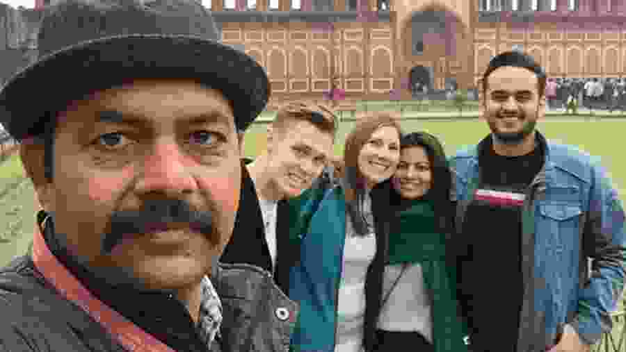 Tourists enjoying the tour