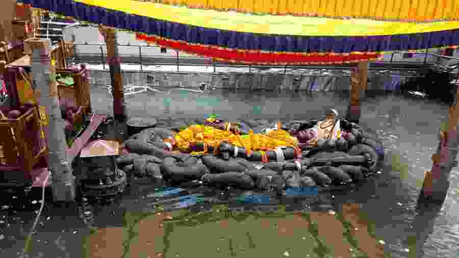 The Budhanilkantha temple in Kathmandu