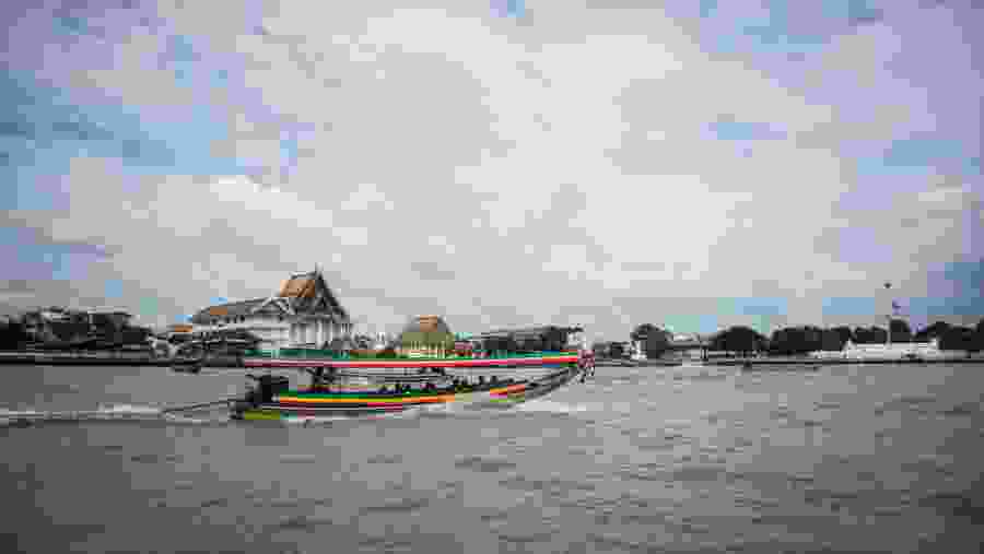 Long tail boat on Chao Phra Ya river