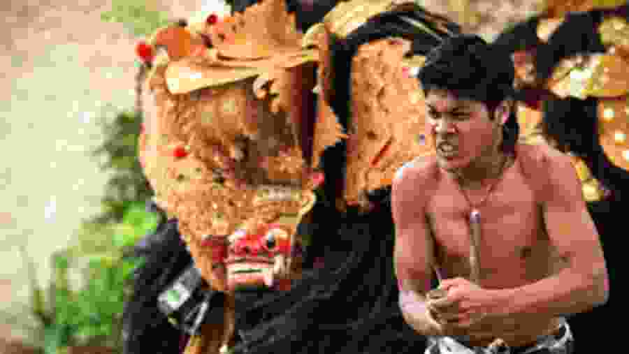 A barong and Kris dance taking place