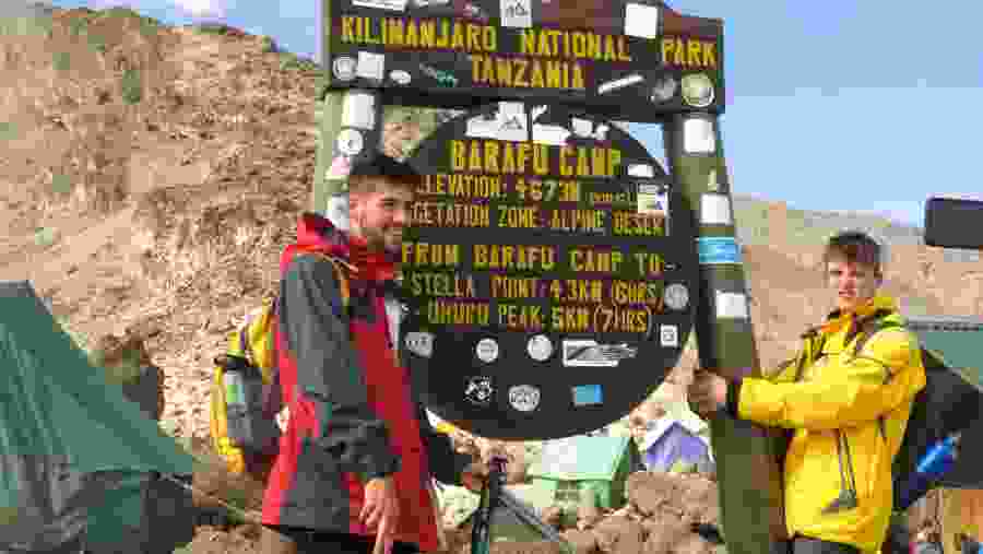 Hikers at Barafu Camp, Mount Kilimanjaro