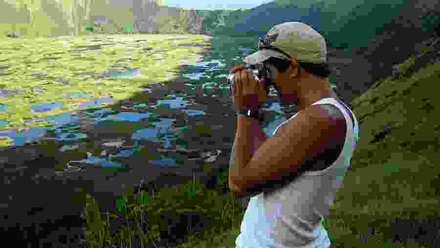 Crater lake at Rano Kau Volcano 