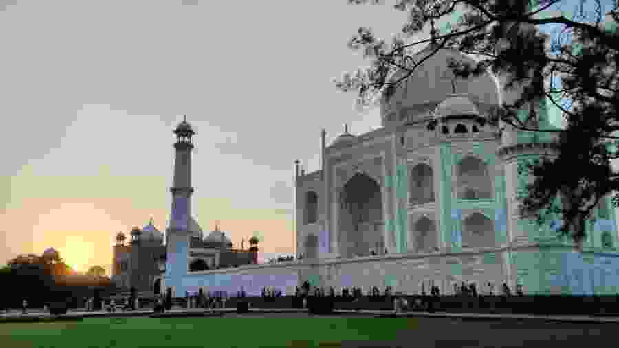 Sunset view of Taj Mahal