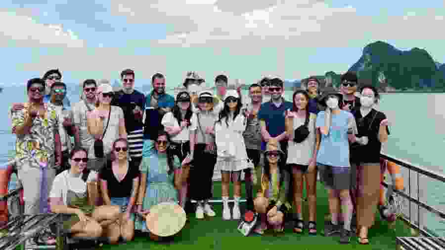 Tourists enjoying the tour