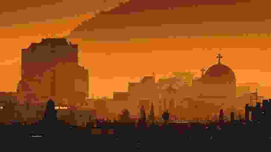 Podgorica city during sunset