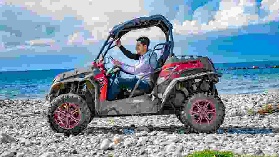 Driving next to the sea