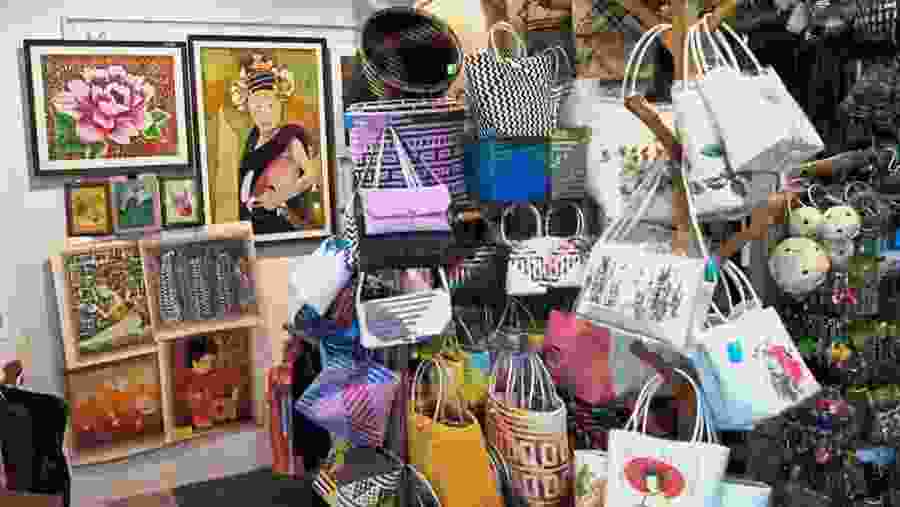 Explore a handicraft shop