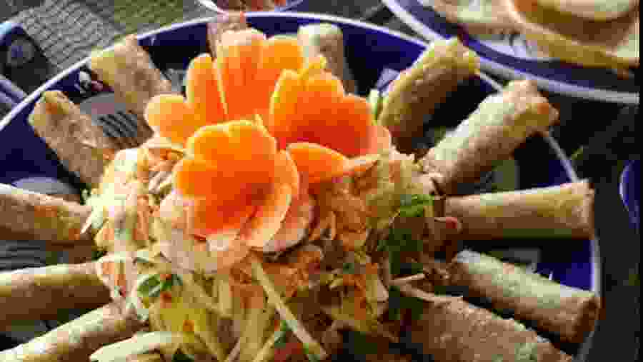 Enjoy the Vietnamese spring rolls
