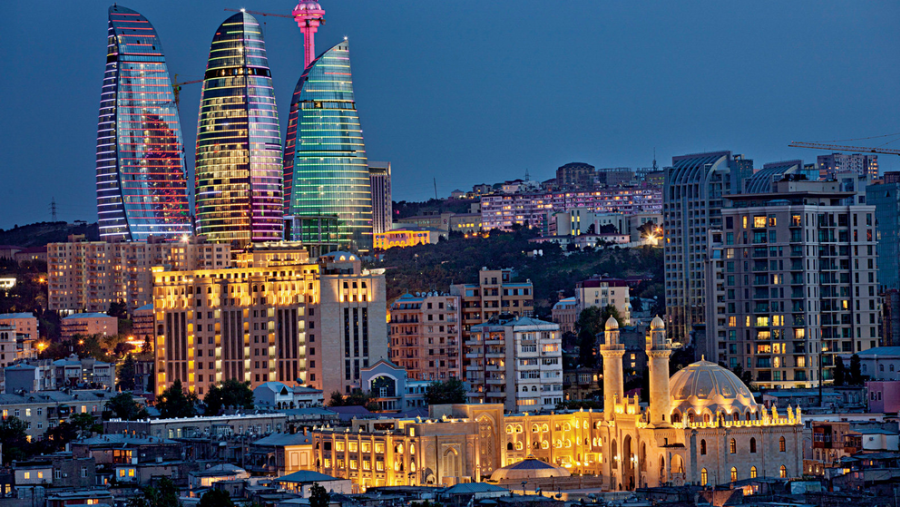 Aerial view of the city