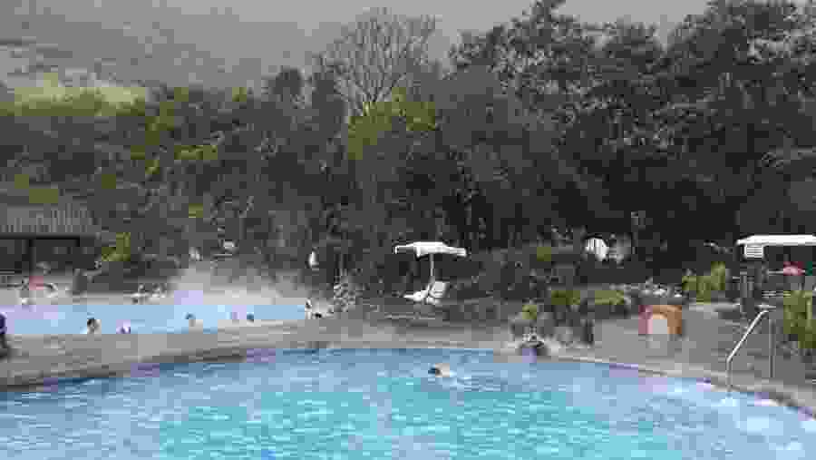 Tourists Relaxing at the Papallacta Hot Springs