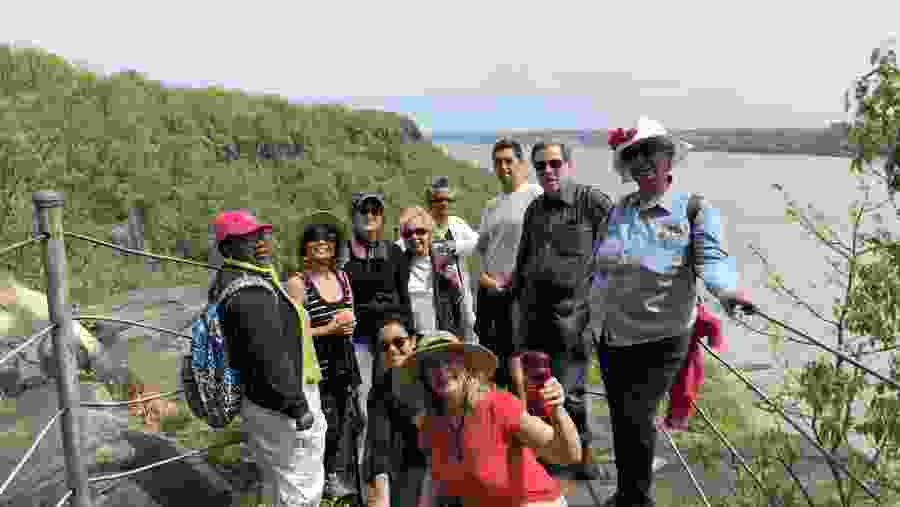 Telling stories after our walk, at the Tenafly Diner