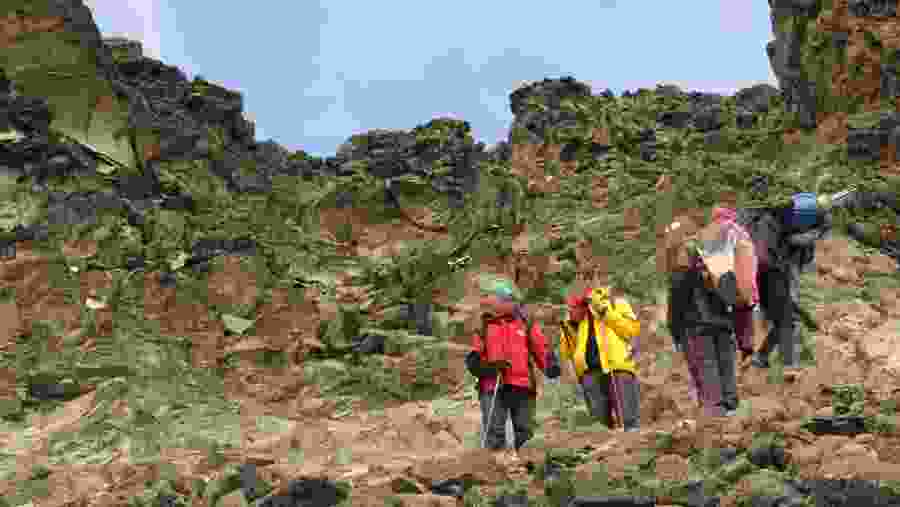Hikers at Mount Kilimanjaro