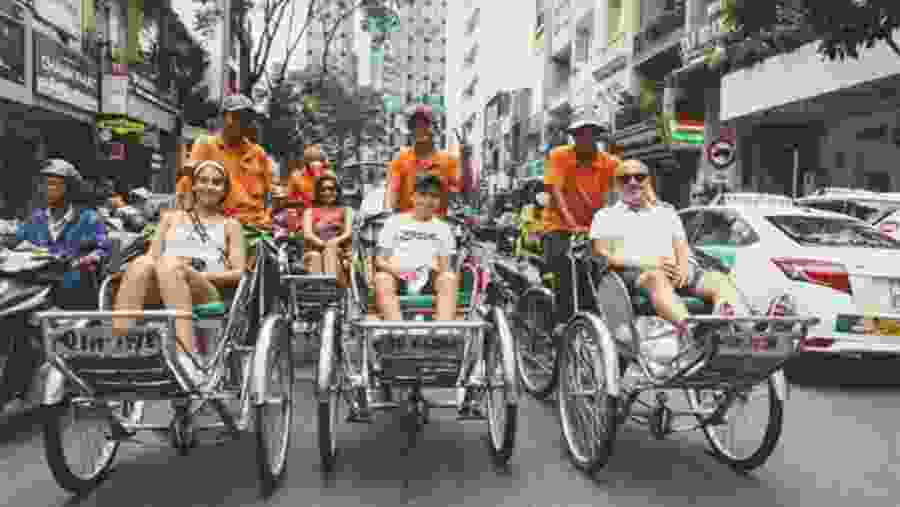 Tourists enjoying the tour