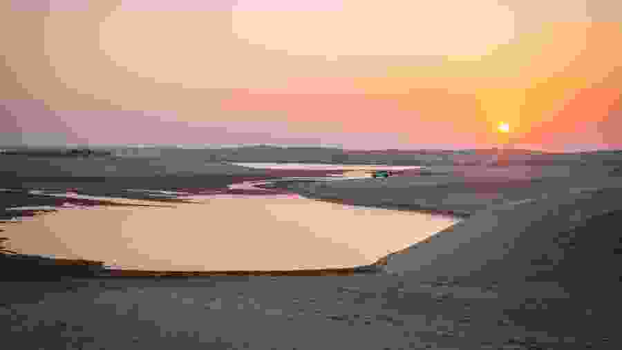 Sunset view of the Inland Sea, Qatar