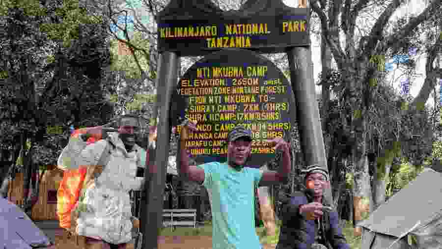 Tourists during the trek