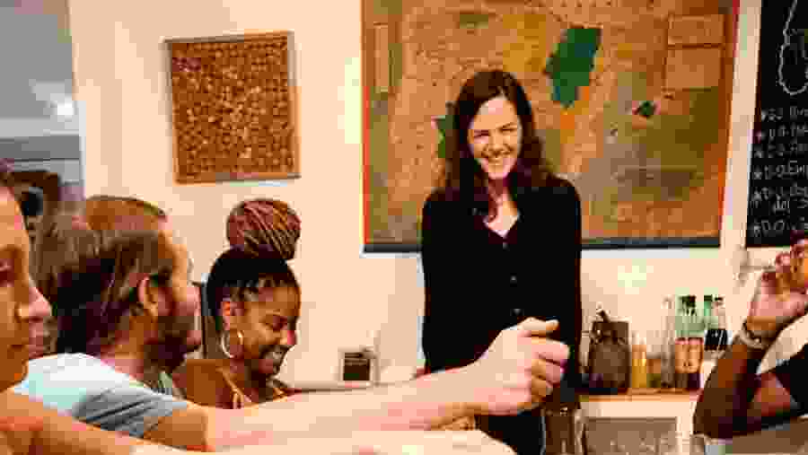 Tourists attending the Sangria Workshop