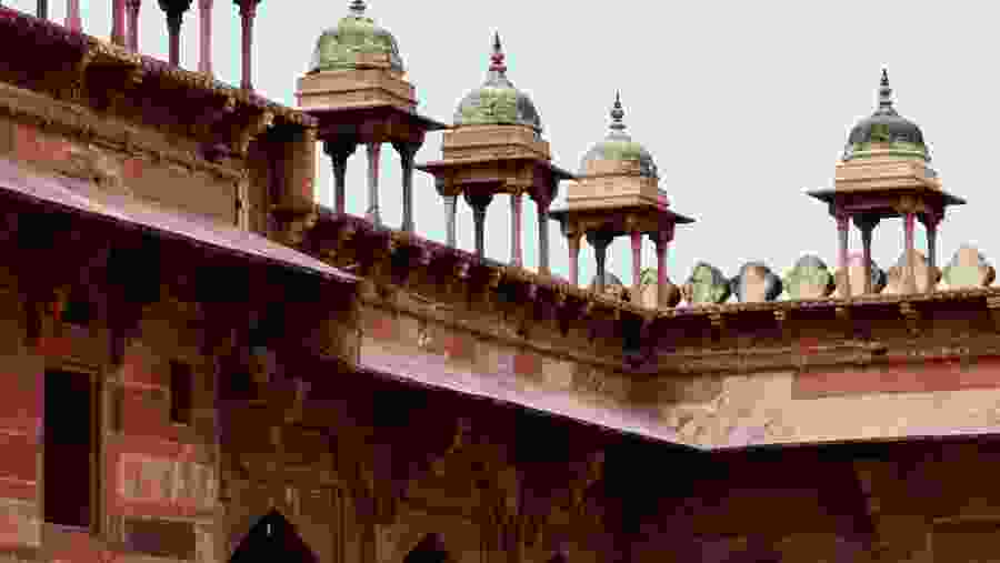 Indian Ladies in Colourful Dress at Fatehpur Sikri.