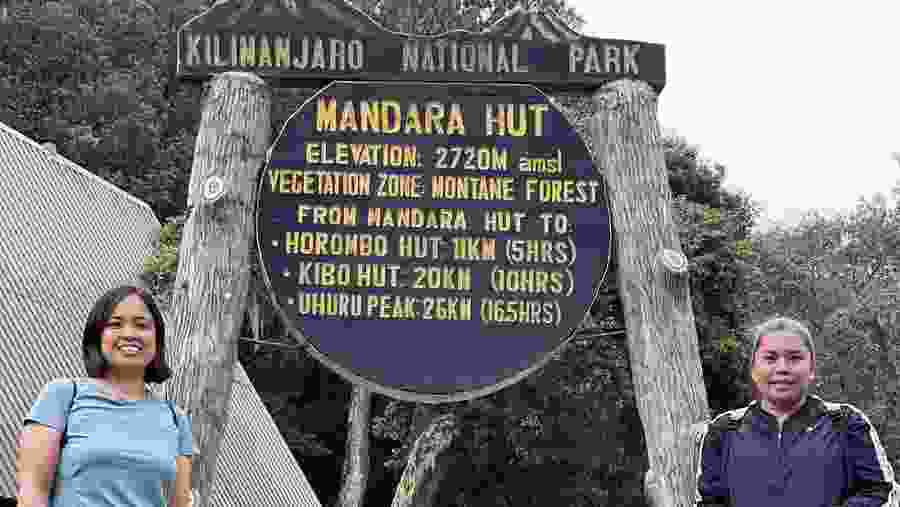 at Mandara Hut the first stop on Mt kilimanjaro