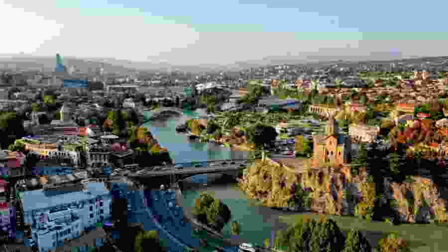 aerial view of old Tbilisi