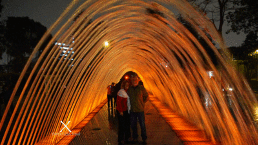Tourists Posing infront of the Magic Water Circuit Fountain Show
