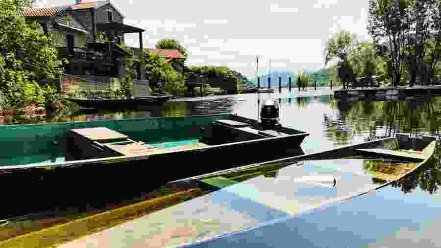 A View of Houses on Skadar Lake