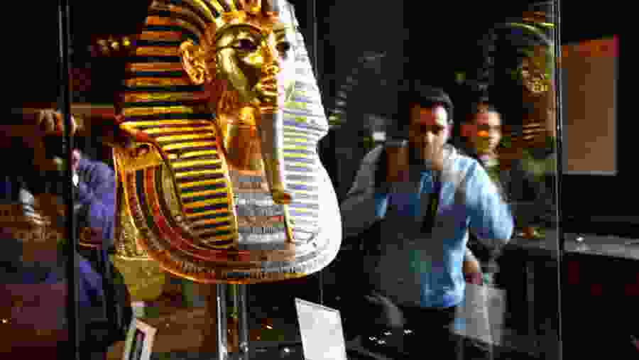 Mummy mask in the Egyptian Museum