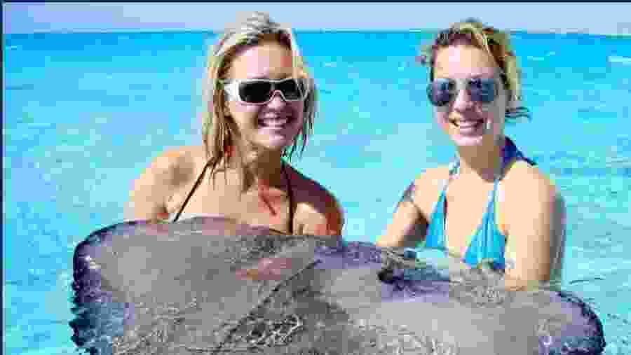 Tourists enjoying a Stingray Excursion in Antigua
