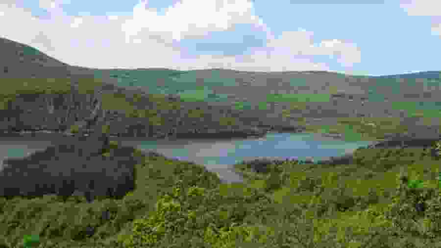 lake amidst mountains 