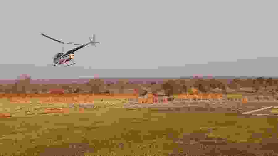 Helicopter taking off