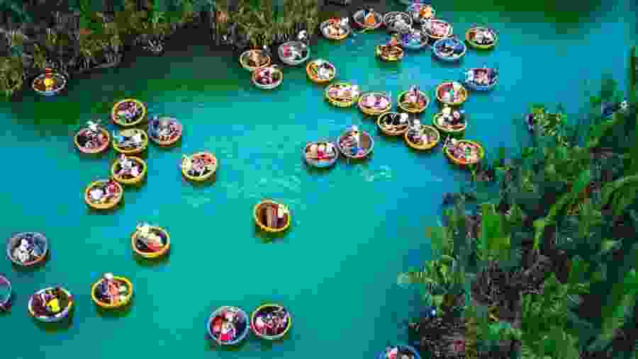 Vietnamese bamboo basket boat