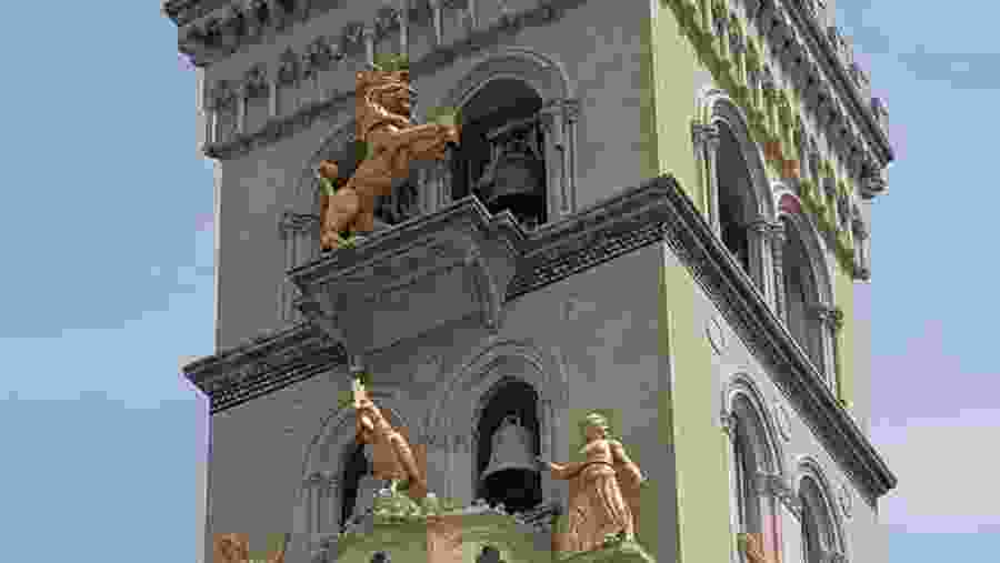Top of the Bell Tower (showing some of the golden statues in the Astronomical Clock)