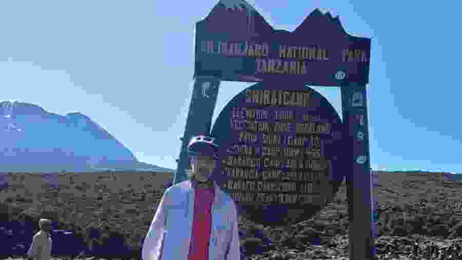 Traveller in Kilimanjaro National Park