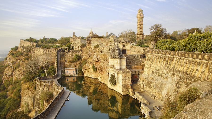 View of Vijaya Stambha at Chittorgarh Fort
