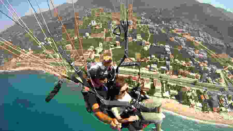 Travellers paragliding