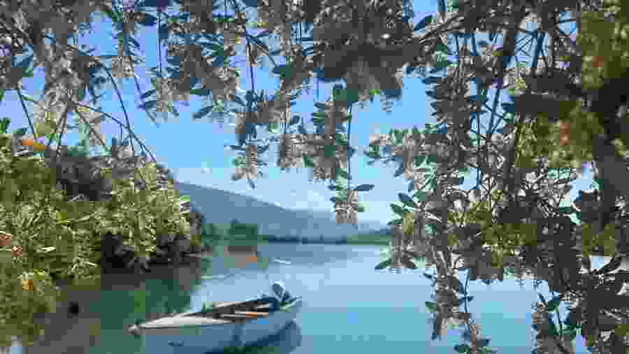 Beautiful lake near Butrint Archeological Site