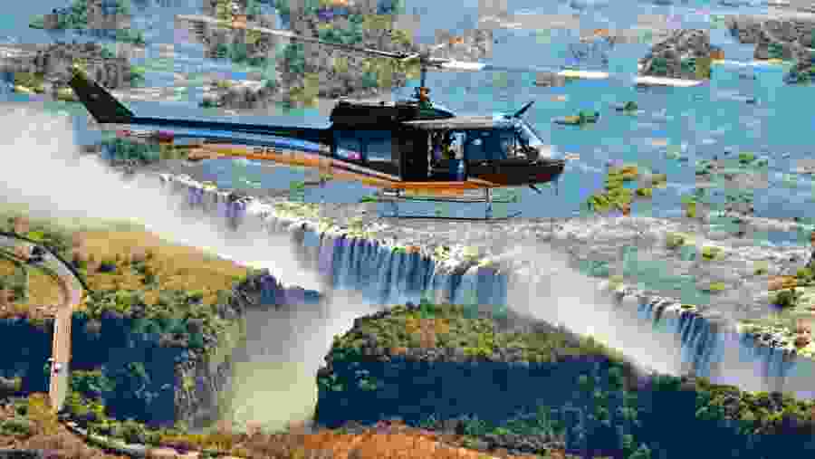 Helicopter ride above the Victoria Falls